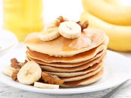  Bananpannkaka - Supergoda och nyttiga små pannkakor utan vare sig vetemjöl eller mjölk. Perfekta som mellanmål med keso, eller efterrätt med lite honung och bär.